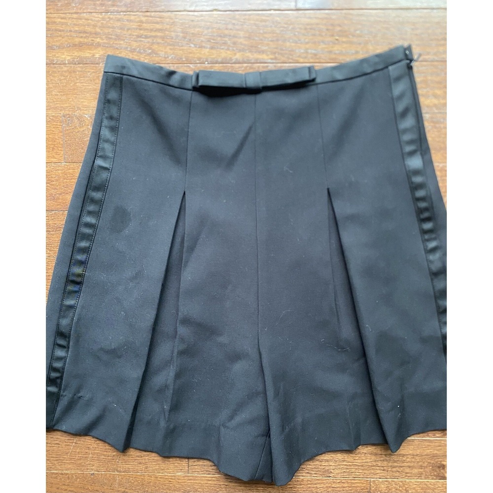 Elevenses Black Pleated Skort Skirt Bow 4 Coquette Anthropologie